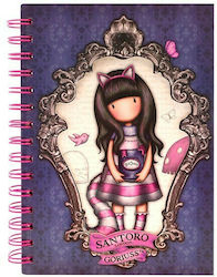 Santoro Spiral Notebook Ruled 200 Sheets Purple 1pcs