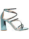 Mairiboo for Envie Electricity Women's Sandals with Chunky High Heel In Turquoise Colour