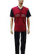 Lion Men's Summer Pajamas Set Burgundy