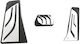 Carner Πεταλιέρα Τεμπέλης Αυτοκινήτου για Bmw 5 / X3 Αλουμινίου Ασημί 3τμχ