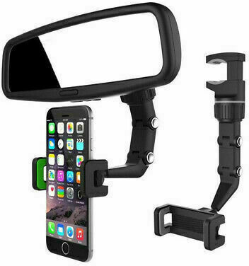 Mobile Phone Holder Car with Adjustable Hooks Black