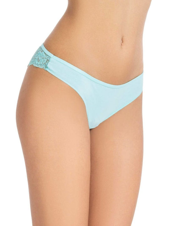 Cotonella Damen Brasilien 2Pack mit Spitze Turquoise/Nude