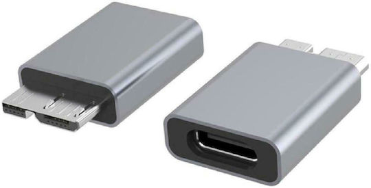 Powertech Konverter Micro-USB männlich zu USB-C weiblich Gray 1Stück PTH-067