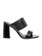 Mairiboo for Envie Patent Leather Women's Sandals Black with Chunky High Heel