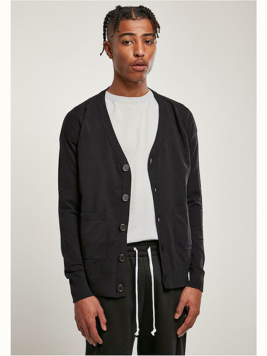 Herren Strickjacke mit Knöpfen Schwarz