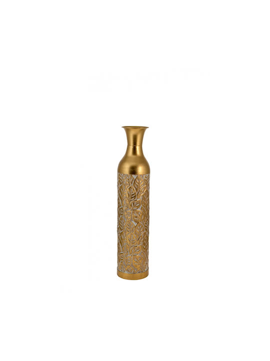 Idea Home Διακοσμητικό Βάζο Μεταλλικό Χρυσό Λαχούρ 12.5x12.5x56cm