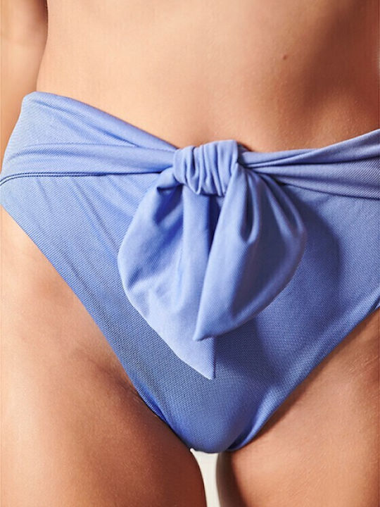 Leila Bikini Slip Hohe Taille Hellblau