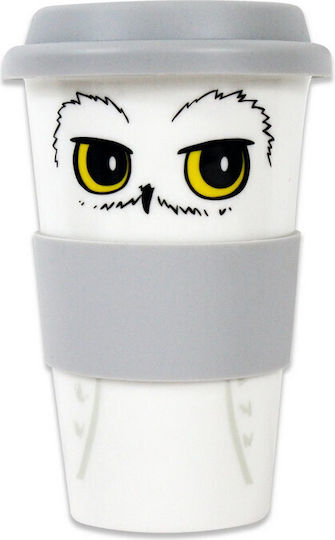 Half Moon Bay Hedwig Owl Cană Ceramică cu Capac Albă 475ml
