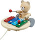 Plan Toys Pull-Along Toy Sliding Bear made of Wood with Sounds for 12++ Months