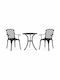 Dining Room Set for Small Outdoor Spaces 3 Pieces Black