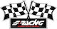 Simoni Racing Αυτοκόλλητο Αυτοκινήτου Flag 10 x 5cm