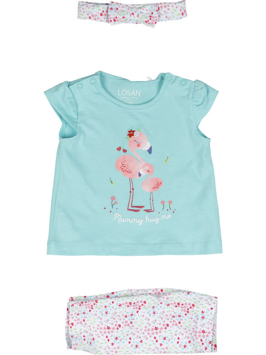 Kids Clothing Set with Pants Summer 2 Pieces Turquoise