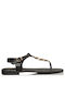 Envie Shoes Women's Flat Sandals with Strap in Black Color