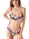 Schwarzes Paisley Bikinioberteil Mit Polsterung Blumen C Becher