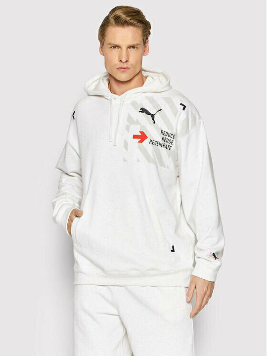 PUMA Graphic Φούτερ Pristine Heather με Κουκούλα