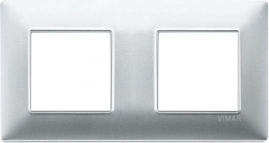 Vimar Plana Horizontal Switch Frame 2-Slots Silver 14643.20