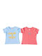 Set of Kids' T-shirts Blue / Pink Summer