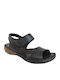 Leather Women's Flat Sandals Anatomic in Black Color