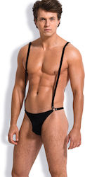 Sunspice Lingerie Men Bikini with Elastic Braces Black