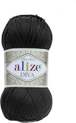 Alize Diva 60 Acrilyc Черен 350м 100гр