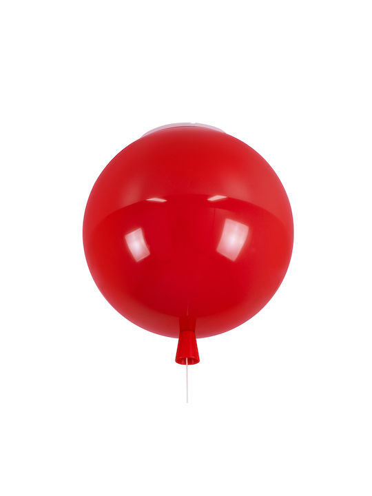 GloboStar Balloon O singură lumină Lumină de tavan pentru copii Agățat din plastic cu suport pentru bec E27 Κόκκινο 30x33cm