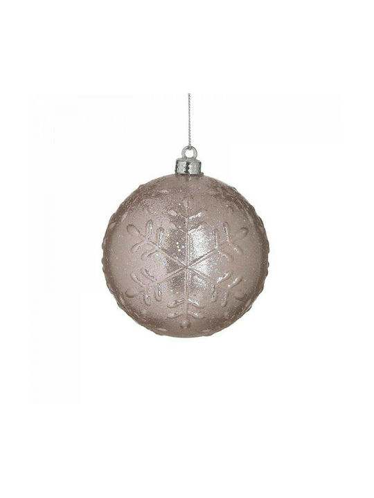 Hängendes Kugel Ornament Ornament Kunststoff Rosa 10cm Set 4Stück