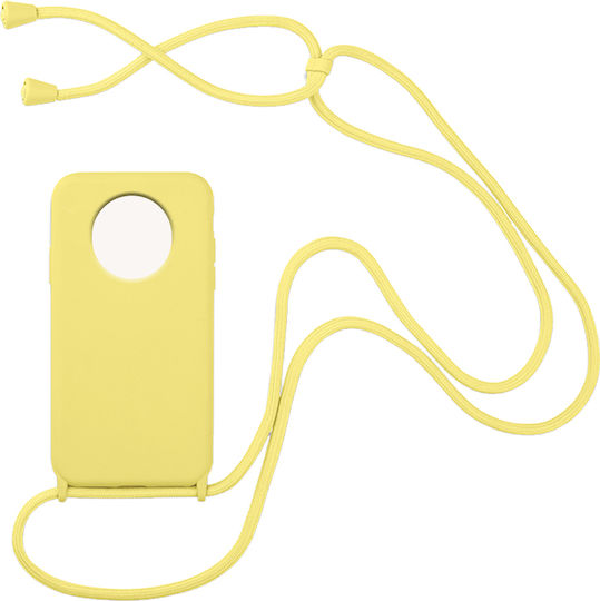 Sonique Carryhang Back Cover Silicone 0.5mm with Strap Yellow (Poco X3 NFC / X3 Pro)