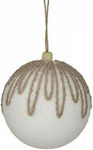 Set of 4 Large White Ball Ornaments 10cm