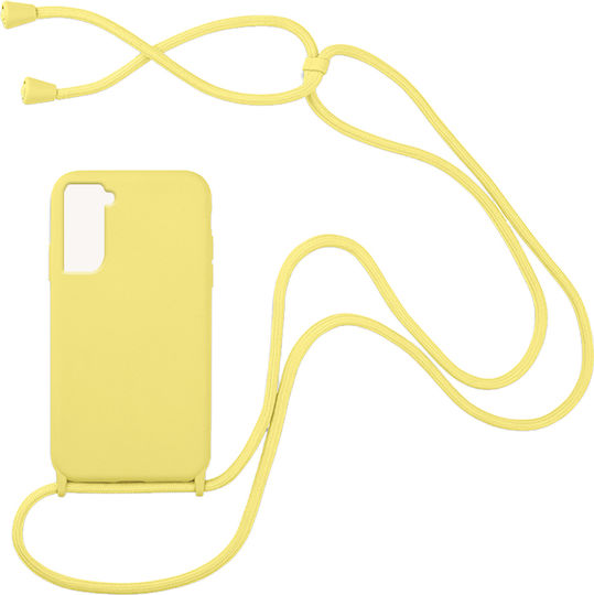 Sonique Carryhang Back Cover Σιλικόνης 0.5mm με Λουράκι Κίτρινο (Galaxy S21+ 5G)
