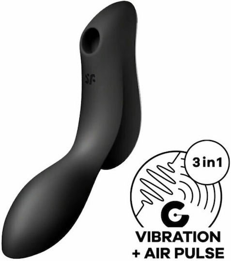 Satisfyer Curvy Trinity 2 Αναρροφητής Αιδοίου με Δόνηση Air Pulse Vibrator Black