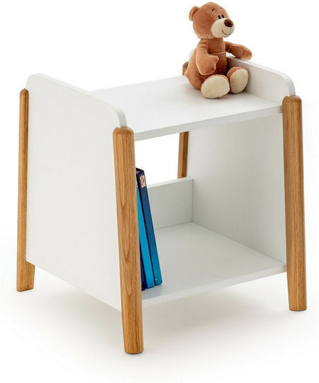 Kinder Nachttisch Hölzernes Weiß 41x42x44.5cm