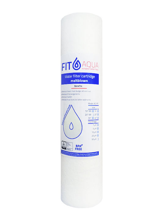 Fit Aqua Ανταλλακτικό Φίλτρο Νερού Άνω και Κάτω Πάγκου από Πολυπροπυλένιο 20" Big-Blue 50 μm