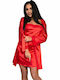Livia Corsetti Summer Women's Robe with Nightgown Red