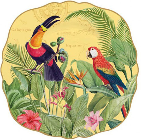 Marva Exotic Paradise Plate Desert Square made of Porcelain Multicolour 20x20cm