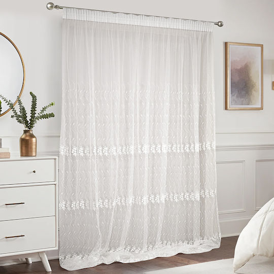 Lino Home Vorhang mit Bleistiftfalten Resio Weiß 280x300cm