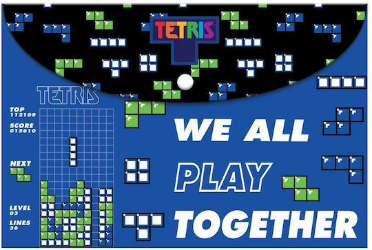 Diakakis Папка с Бутон за Хартия A4 Син Tetris