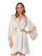 Milena by Paris Sommer Damen Satin Robe Weiß