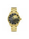 Police Uhr Batterie mit Gold Metallarmband