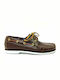 America 12142 Men's Leather Boat Shoes Brown