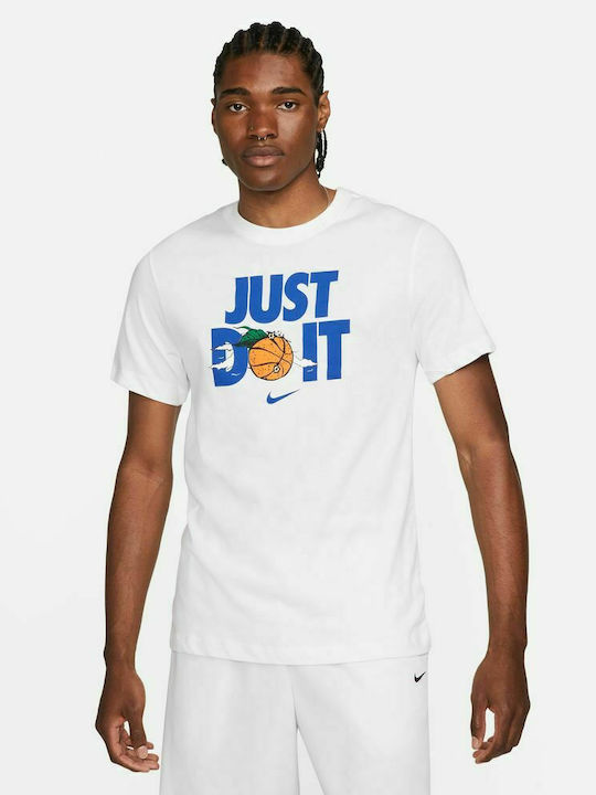 Nike Just Do It Ανδρικό T-shirt Dri-Fit Λευκό με Στάμπα