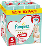Pampers Premium Care Monthly Pack Πάνες Βρακάκι No. 5 για 12-17kg 102τμχ