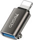 Yesido GS14 Конвертор Lightning мъжки към USB-A женски Черен 1бр