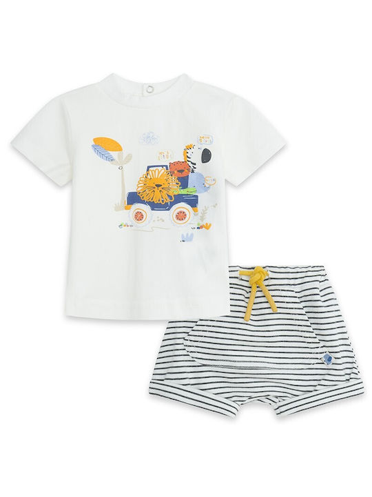 SET OF 2 SHIRT AND SHORTS MINISAFARI BOY WHITE CANADA HOUSE 22332540