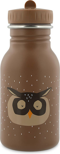 Trixie Mr. Owl Παιδικό Παγούρι Ανοξείδωτο με Καλαμάκι Καφέ 350ml