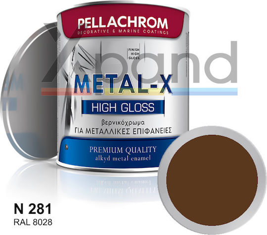 Pellachrom Βερνικόχρωμα Αντιδιαβρωτικό Διαλύτου Metal-X 0.75lt 281 Γυαλιστερό