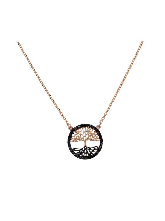 Tree of Life necklace Silver 925° with cubic zirconia (P-57865)