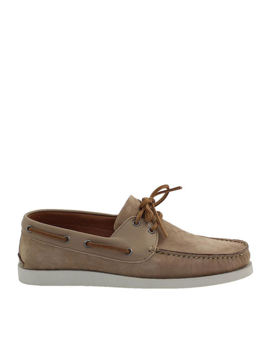 Damiani Men's Leather Boat Shoes Cigar