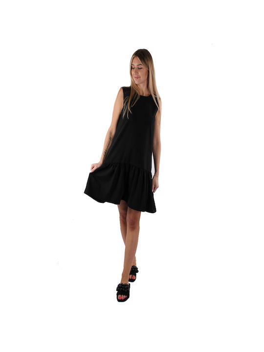 Silvian Heach Summer Mini Dress with Ruffle Black