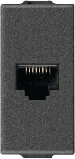 Vimar Neve Up Μονή Πρίζα Δικτύου RJ45 χωρίς Πλαίσιο Τύπου Cat6 σε Μαύρο Χρώμα 09339.6.CM