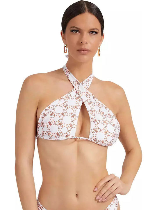 Guess Gât înalt Top bikini Alb